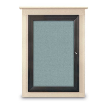 United Visual Products Single Door Enclosed Letterboard, 60"x42 UV1306TB-SATIN-BLUE